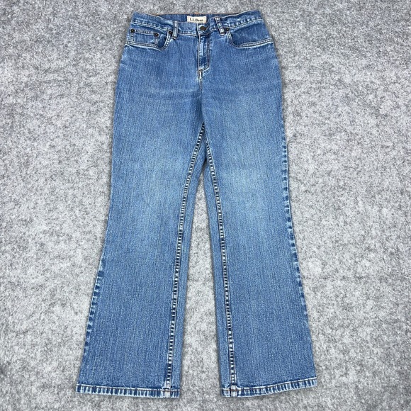 VTG LL Bean Jeans Womens 10 Blue‎ Classic Fit Straight Leg Cotton Denim Pants - Picture 1 of 10